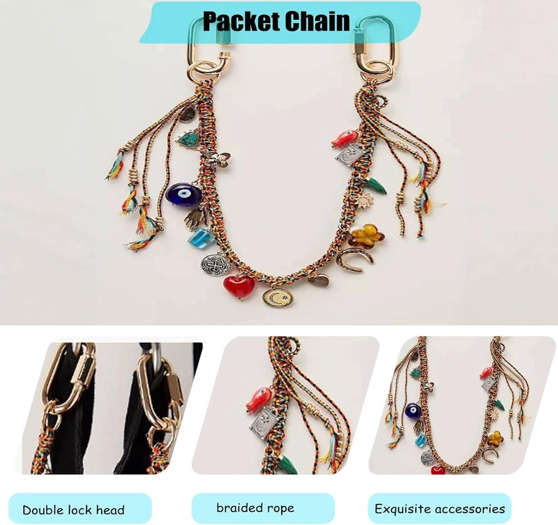 LSBDJDL Chain Beaded Rope Braided Keychain for Handbag Purse Backpack Accessories for Bag Purse Accessories for Women - Image 5